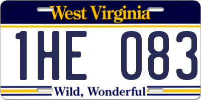 WV license plate 1HE083