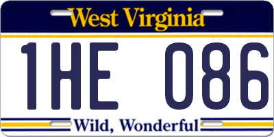 WV license plate 1HE086
