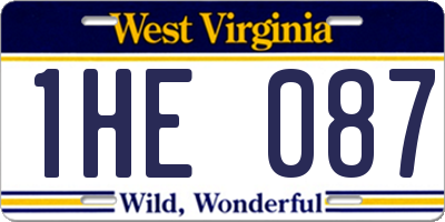 WV license plate 1HE087