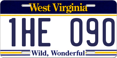 WV license plate 1HE090