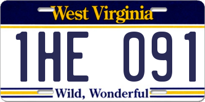 WV license plate 1HE091