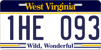 WV license plate 1HE093