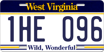 WV license plate 1HE096