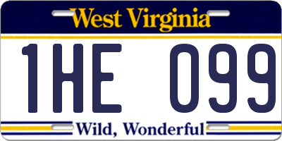 WV license plate 1HE099