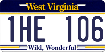 WV license plate 1HE106
