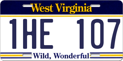 WV license plate 1HE107
