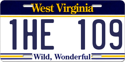 WV license plate 1HE109
