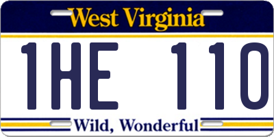 WV license plate 1HE110