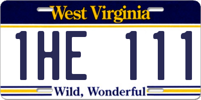 WV license plate 1HE111