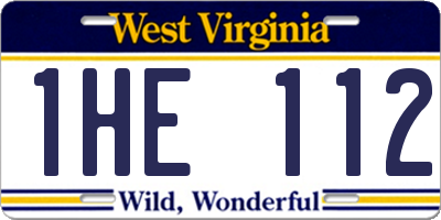 WV license plate 1HE112