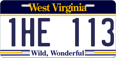 WV license plate 1HE113