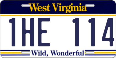 WV license plate 1HE114