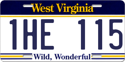 WV license plate 1HE115