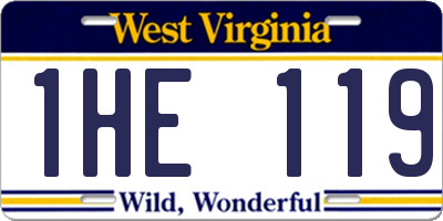 WV license plate 1HE119