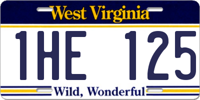 WV license plate 1HE125