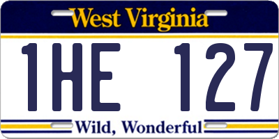 WV license plate 1HE127