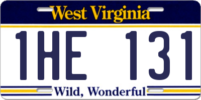 WV license plate 1HE131