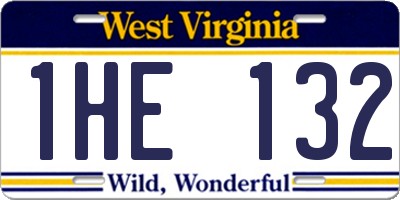 WV license plate 1HE132