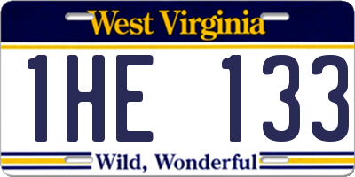 WV license plate 1HE133