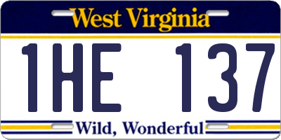 WV license plate 1HE137