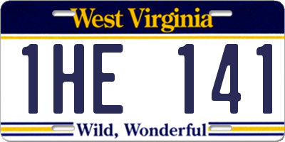 WV license plate 1HE141