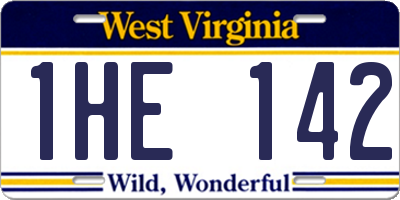 WV license plate 1HE142