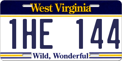 WV license plate 1HE144