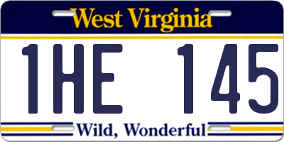 WV license plate 1HE145
