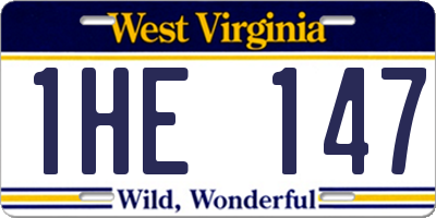 WV license plate 1HE147