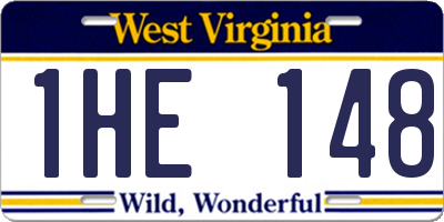 WV license plate 1HE148
