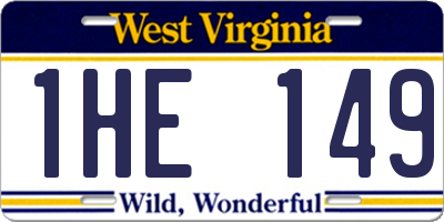 WV license plate 1HE149