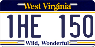 WV license plate 1HE150