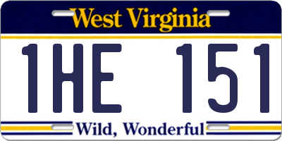 WV license plate 1HE151