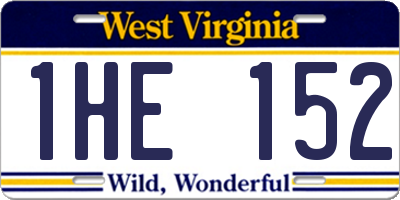 WV license plate 1HE152