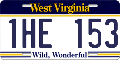 WV license plate 1HE153