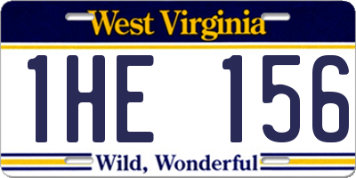 WV license plate 1HE156