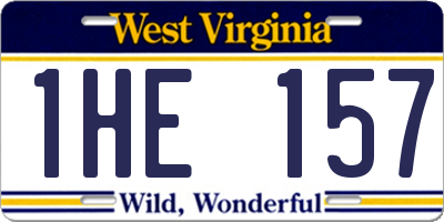 WV license plate 1HE157