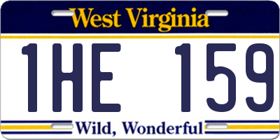 WV license plate 1HE159
