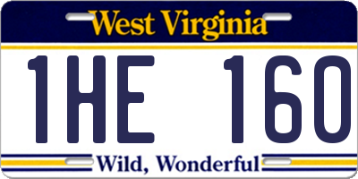 WV license plate 1HE160