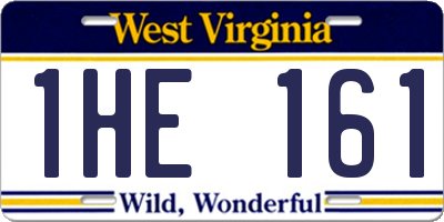 WV license plate 1HE161