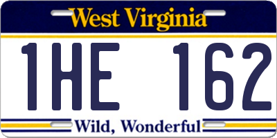 WV license plate 1HE162