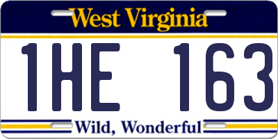 WV license plate 1HE163
