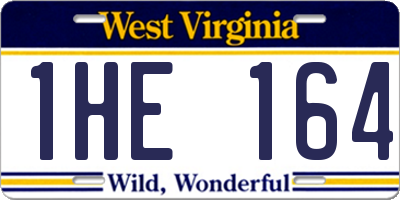 WV license plate 1HE164