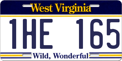 WV license plate 1HE165