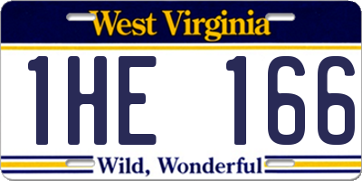 WV license plate 1HE166
