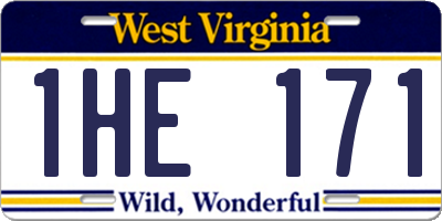 WV license plate 1HE171