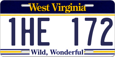 WV license plate 1HE172