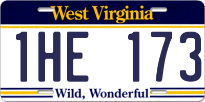 WV license plate 1HE173