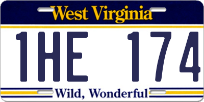 WV license plate 1HE174