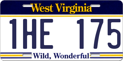 WV license plate 1HE175